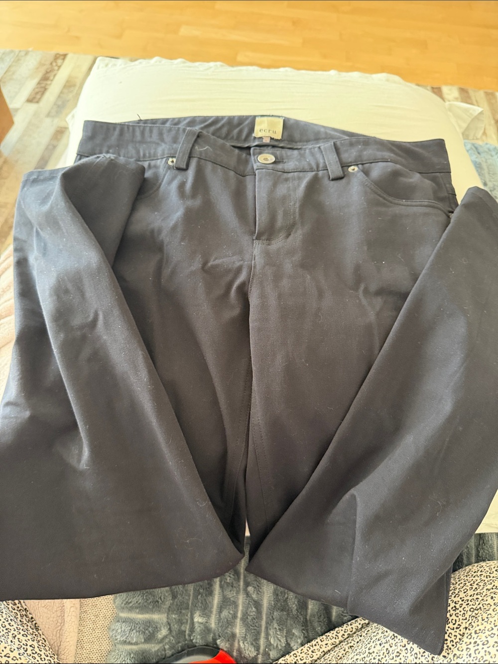 ecru Women's Black Straight-Leg Chinos